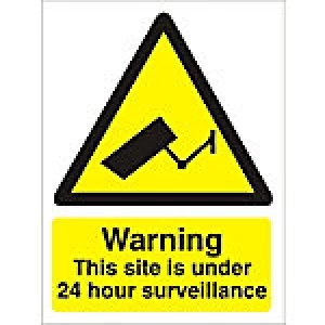 Warning Sign Site Under 24 Hour Surveillance Plastic 40 x 30 cm