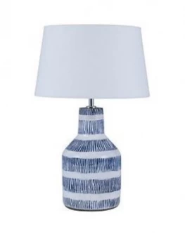 Pacific Lifestyle Etched Detail Stoneware Table Lamp