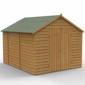 10' x 8' Forest Shiplap Dip Treated Windowless Double Door Apex Wooden Shed (3.01m x 2.61m)