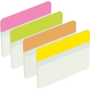 Post it Strong Index Tabs 25mm PinkLimeOrangeYellow Pack of 24 Tabs 6 in Each Colour