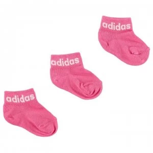 adidas Essentials Ankle Socks 3 Pack - Pink/White
