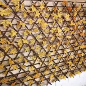 180cm x 90cm Yellow Maple Leaf Expanding Garden Fence Privacy Screen Trellis