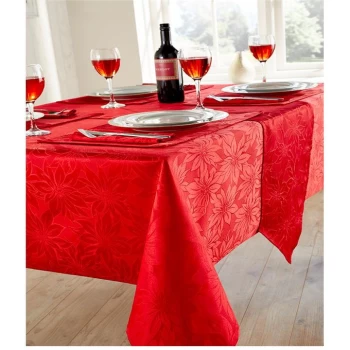 The Spirit Of Christmas Spirit of Christmas Poinsettia Table Cloth - Red