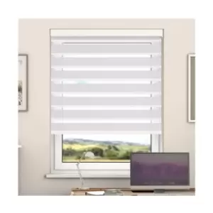 Day And Night Zebra Roller Blind with Cassette(Bright White, 140cm x 220cm)