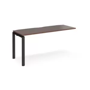 Bench Desk Add On Rectangular Desk 1600mm Walnut Tops With Black Frames 600mm Depth Adapt