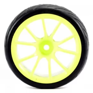 Fastrax 1/10 Street/Tread Tyre 10Sp Neon Yellow Wheel