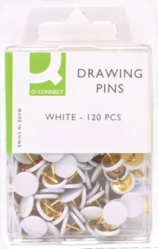 Q Connect Drawing Pins 120pk White Pk10
