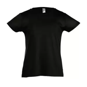 SOLS Girls Cherry Short Sleeve T-Shirt (12yrs) (Deep Black)