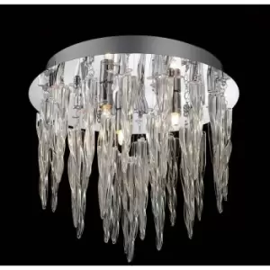 Diyas - Ceiling lamp Tropez 3 Bulbs with rgb LEDs and Remote Control polished chrome / glass