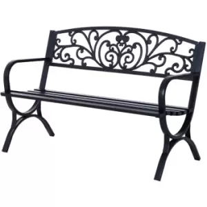 2 Seater Garden Bench Patio Vintage Loveseat Outdoor Decorative Seat - Outsunny
