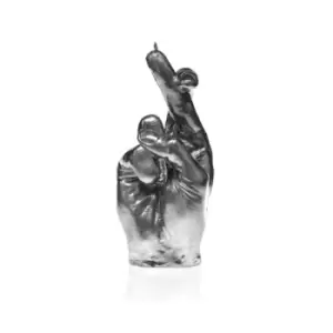 Hand CRS Fingers Crossed Candle &ndash; Chrome