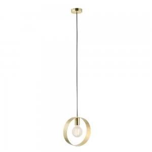 1 Light Ceiling Pendant Brushed Brass, E27