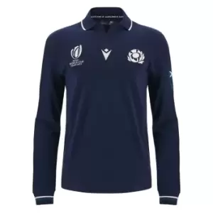 Macron Scottish Rugby Classic Home Long Sleeve Shirt 2023 2024 Adults - Blue
