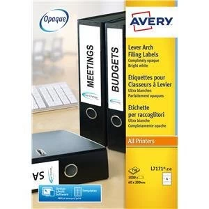 Original Avery L7171 Lever Arch Filing Labels Pack of 1000 Labels
