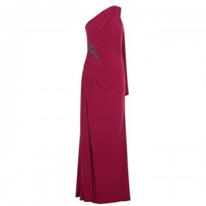 Adrianna Papell One Shoulder Jersey Gown - Bright Rose