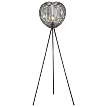 1 Light Floor Lamp Matt Black, E27 - Spring Lighting