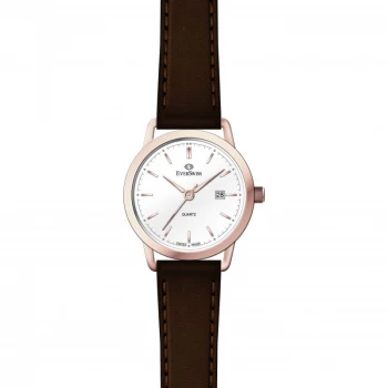 EverSwiss White and Brown Watch - 1698-llrw - multicoloured