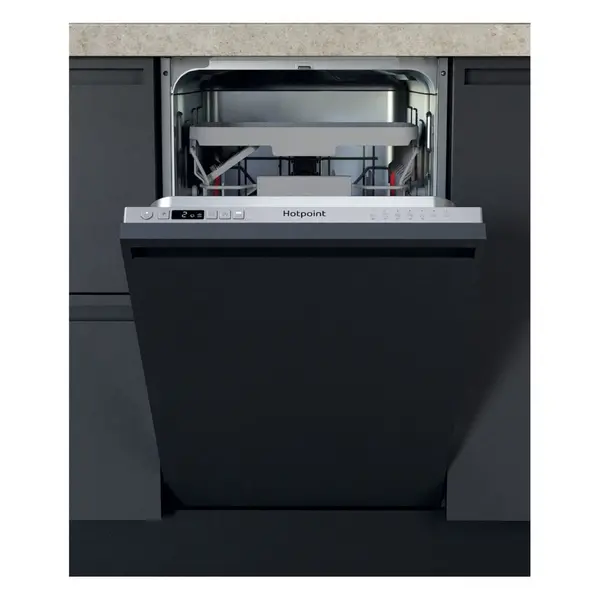 Hotpoint HI9C3M19CSUK Integrated Slimline Dishwasher - Silver Control Panel - F Rated