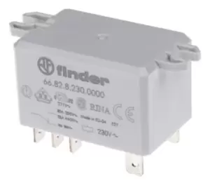 Finder, 230V ac Coil Non-Latching Relay DPDT, 30A Switching Current Flange Mount, 2 Pole, 66.82.8.230.0000