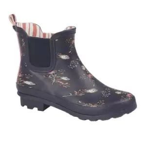 StormWells Womens/Ladies Floral Wellington Boots (8 UK) (Navy)