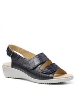 Hotter Easy Il Wide Fit Wedge Sandals - Navy
