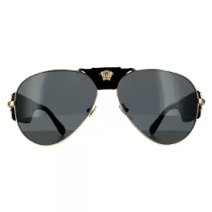 Aviator Gold Dark Grey Sunglasses