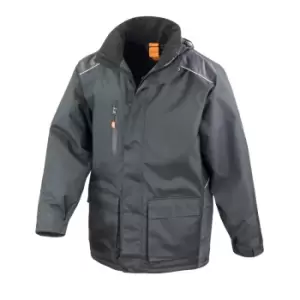 Result Mens Work-Guard Vostex Long Coat / Workwear (Waterproof & Windproof) (S) (Black)