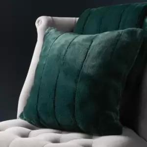 Empress Faux Fur Cushion Emerald, Emerald / 55 x 55cm / Polyester Filled