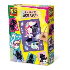 SES CREATIVE Childrens Holographic Scratch Fairy Tales Set