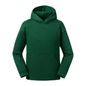Russell Kids/Childrens Authentic Hooded Sweatshirt (7-8 Years) (Bottle Green)