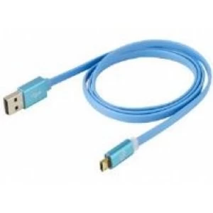 Scosche 0.9 m flatOUT LED Micro Reversible Charge and Sync Cable for Micro USB Devices Blue