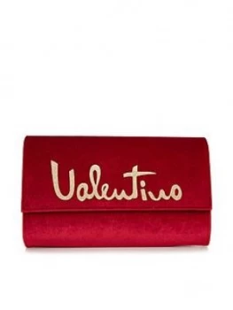 Valentino By Mario Valentino Marimba Velvet Clutch Bag - Red