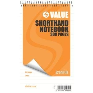 Silvine Ruled Spiral Bound Shorthand Notepad 127x203mm Pack of 6 449