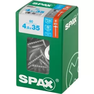 Spax Stainless Steel Raised Countersunk Roof Sheet Sealing Screws 4.5mm 35mm Pack of 60