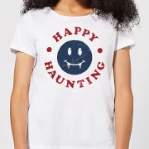 Happy Haunting Fang Womens T-Shirt - White - 4XL