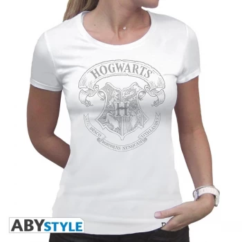 Harry Potter - Hogwarts Womens Large T-Shirt - White