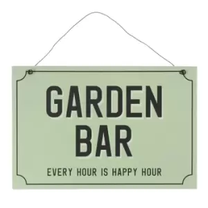 Green Garden Bar MDF Hanging Sign