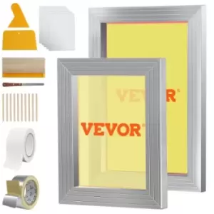 VEVOR Screen Printing Kit, 2 Pieces Aluminum Silk Screen Printing Frames 8x10/10x14110 Count Mesh, 2 Tapes and Screen Printing Squeegees and Transpare