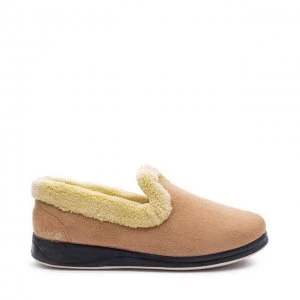 Padders Light Tan Microsuede 'Repose' Extra Wide Fit Slippers - 9