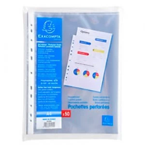 Exacompta Punched Pockets A4 60 Clear Micron Pack of 500