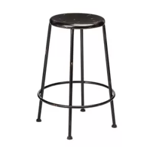 Metal Stool with Distressed Effect