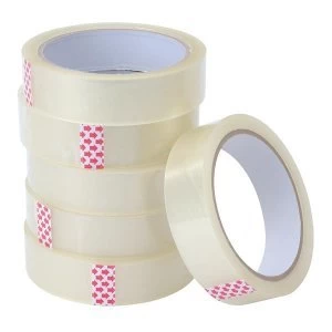5 Star Value 24mm x 66m Polypropylene Tape Clear Pack of 6