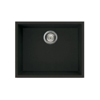 Reginox - Elleci Quadra105 Kitchen Sink Single Bowl Black Granite Undermount Waste