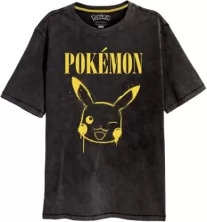 Pokemon Pikachu graffiti T-Shirt black