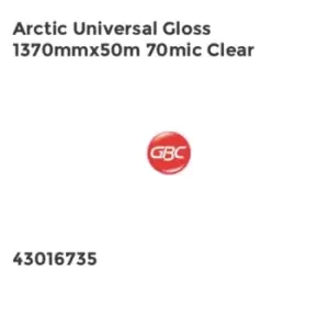 GBC Arctic Universal Gloss 1370mmx50m 70mic Clear