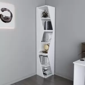 Arrow 6-tier Corner Bookcase Bookshelf Walnut Black - Decorotika