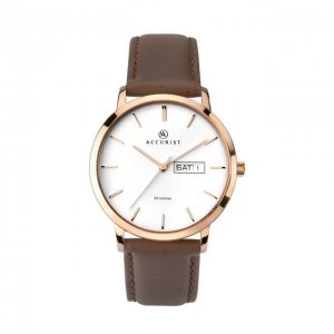 Accurist White And Brown Watch - 7260 - multicoloured