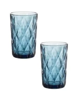 Ravenhead Gemstone Blue Set Of 2 Highball Glasses