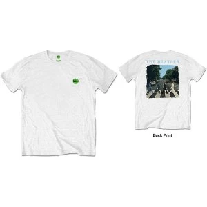 The Beatles - Abbey Road & Logo Mens Large T-Shirt - White
