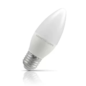 Crompton Candle LED Light Bulb E27 5.5W (40W Eqv) Daylight Opal